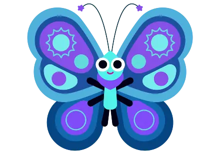 Curiosa, cálida y siempre presente. Morphy guía a los niños en cada lección, cada canción y cada aventura del universo. Es el dibujo de una mariposa, parte del Universo Morphy