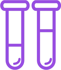 icono de dos pipetas de laboratorio para la sección evidencia en morphy