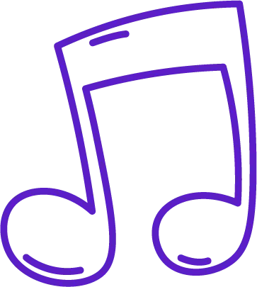 Icono de nota musical, para representar las 12 canciones que se aprende en Morphy ingles.