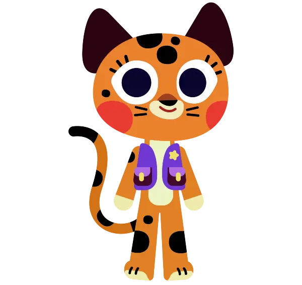 Valiente y decidida, Tala nunca se rinde. Les muestra a los niños que las aventuras más grandes comienzan cuando enfrentas tus miedos. Es un dibujo de in tigre parte del universo Morphy