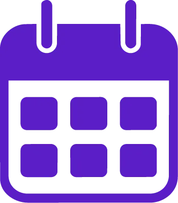 Icono de calendario para representar que los niños aprenden a vocalizar los días de la semana y los meses del año en Morphy ingles.