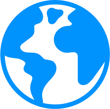 Icono de mapamundi donde se ve América, para representar la conectividad de Morphy en casa desde cualquier lugar.