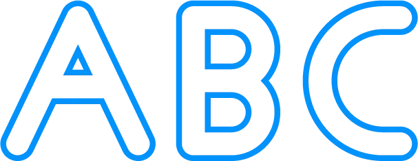 Icono ABC que representa que los estudiantes reconocen y usan fonemas del inglés