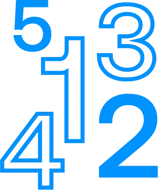 Icono con los números del 1 al 5